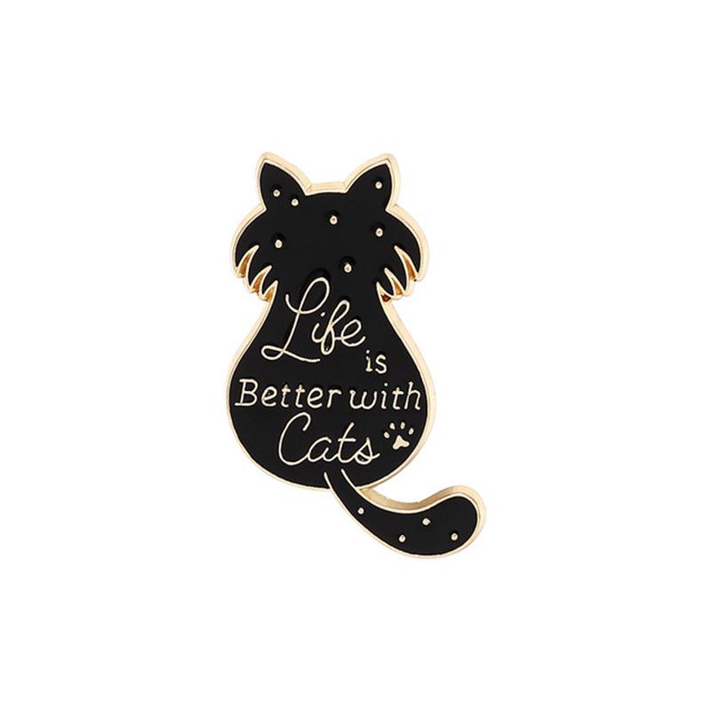 Fish in Cat s Eyes: Cute and Funny Cat Brooch Accessory