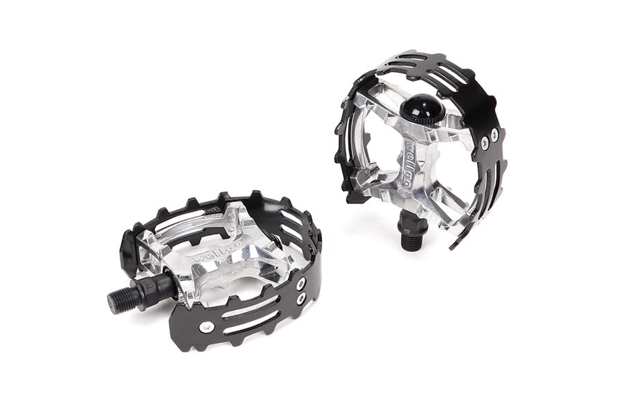 WELLGO ROUND CAGE PEDAL old school - - 1/2  (for 1-piece cranks) - BLACK/SILVER (for BMX, 1-piece cranks)