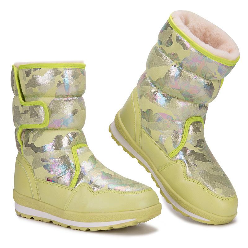 

New Style Snow Boots Mid-calf Warm Cotton Shoes 25 лаймовий