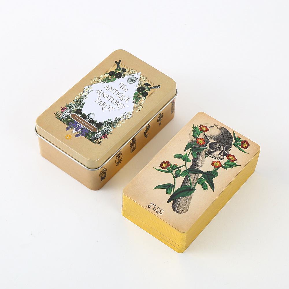 Baraja de Tarot Dorado con Caja de Hierro e Instrucciones