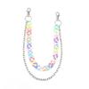 Auffällige Süßigkeitenfarbene Acrylkette Regenbogenfarbene Kette Schlüsselanhänger für Mädchen Frauen Mode Streetwear Zubehör