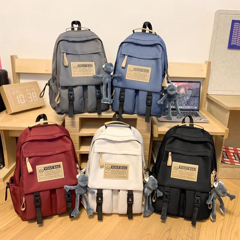 Boys Girls Backpack Letter Large Capacity High School Student Schoolbag