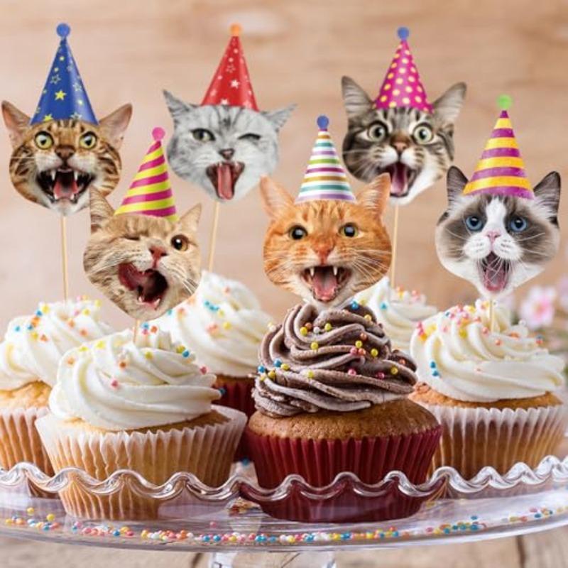 40Pcs Cupcake Toppers Birthday Cupcake Toppers Cake Decorations for Boys Girls Pet Themed Birthday Party Decorations Supplies