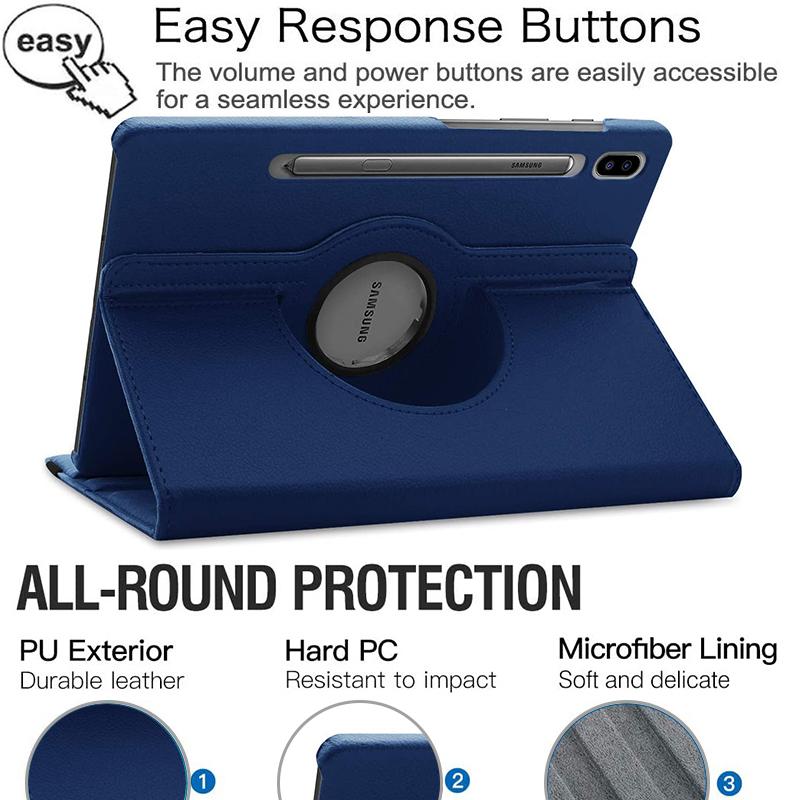 Tablet-Hülle für Samsung Galaxy Tab S8 Plus 2022/S7 FE 2021 12,4 11 360 drehbare Halterung Flip Lederhülle Tab S8 Ultra 5G 14,6