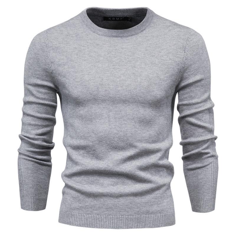 Men's High Collar Casual Knitted Pullover Sweater for Autumn and Winter