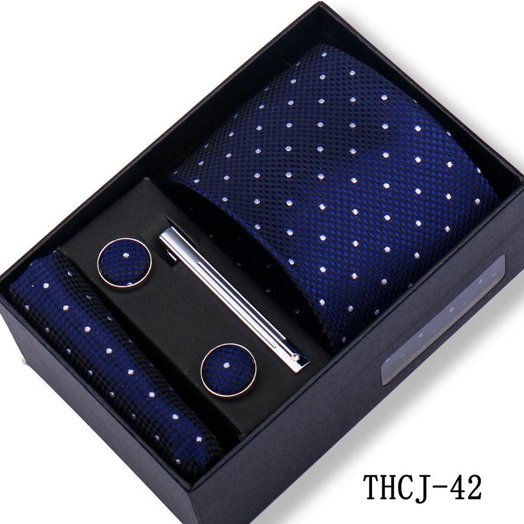 Men's 4-Piece Tie Gift Set for Business, Wedding, and Formal Wear.