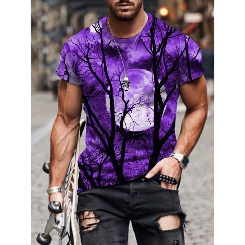 Summer Men's New Shirt 3D Printing Personality Trend Youth Casual Top Summer Light and Breathable Large Size T-shirt