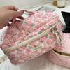 New Cartoon Ladies Travel Cosmetic Bag Retro Floral Makeup Case Cute Girls Storage Bag