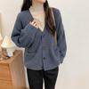 Knitted Cardigan Women's Buttons Autumn and Winter New Lazy Wind Soft Waxy Loose V-neck Loose Sweater Jacket Women