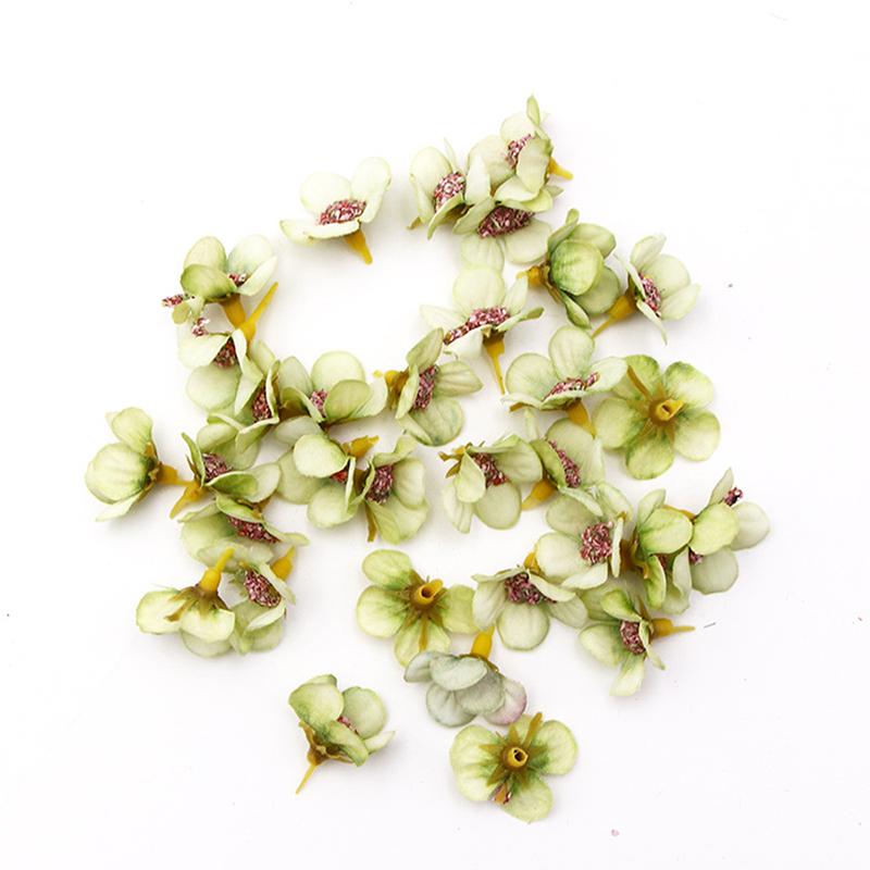 100Pcs 2Cm Multicolor Daisy Flower Head Mini Silk Artificial Flower For Weddin