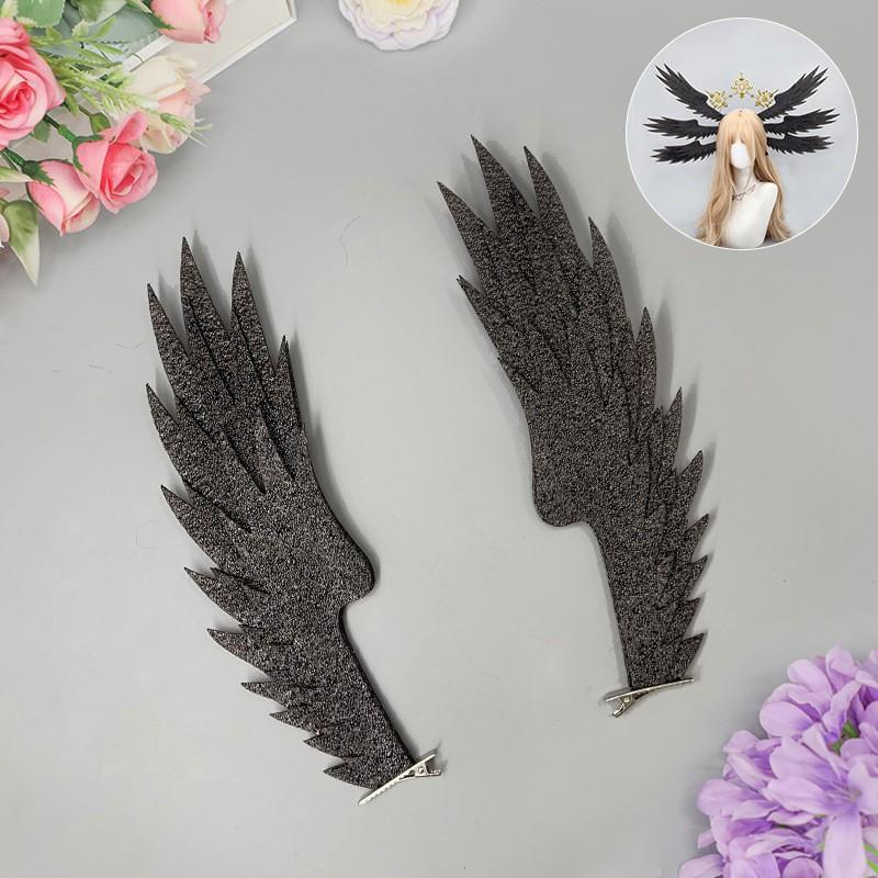Handmade Angel Feather Hair Clip Anime Cosplay Lolita Style Sweet Girl Headwear Accessory