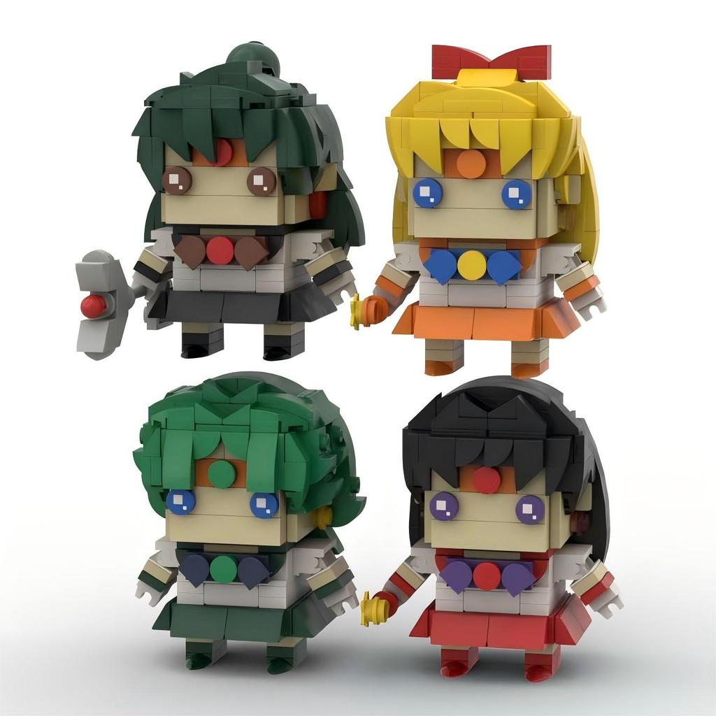 Anime Series Cute Girl Cartoon Characters Building Blocks MOC Beautiful Magic Girl Warrior Assembly Model Puzzle Kids Toy Gift