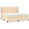 3128234 vidaXL Lit à sommier tapissier avec matelas Crème 200x200 cm Tissu