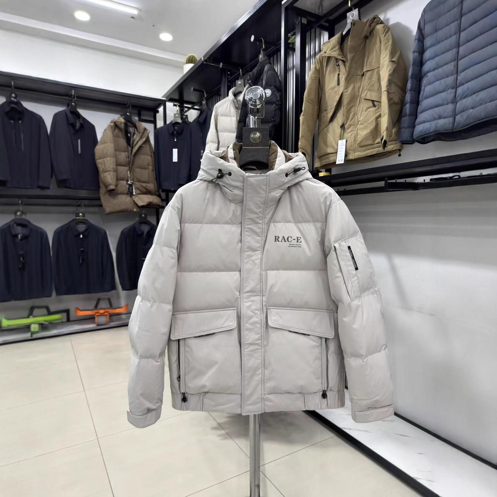 

H Brand Men s Fashionable Winter Down Jacket with Three-Proof Fabric (Style 4Y062A) Size 170 - 115-130 lbs світло-сірий колір