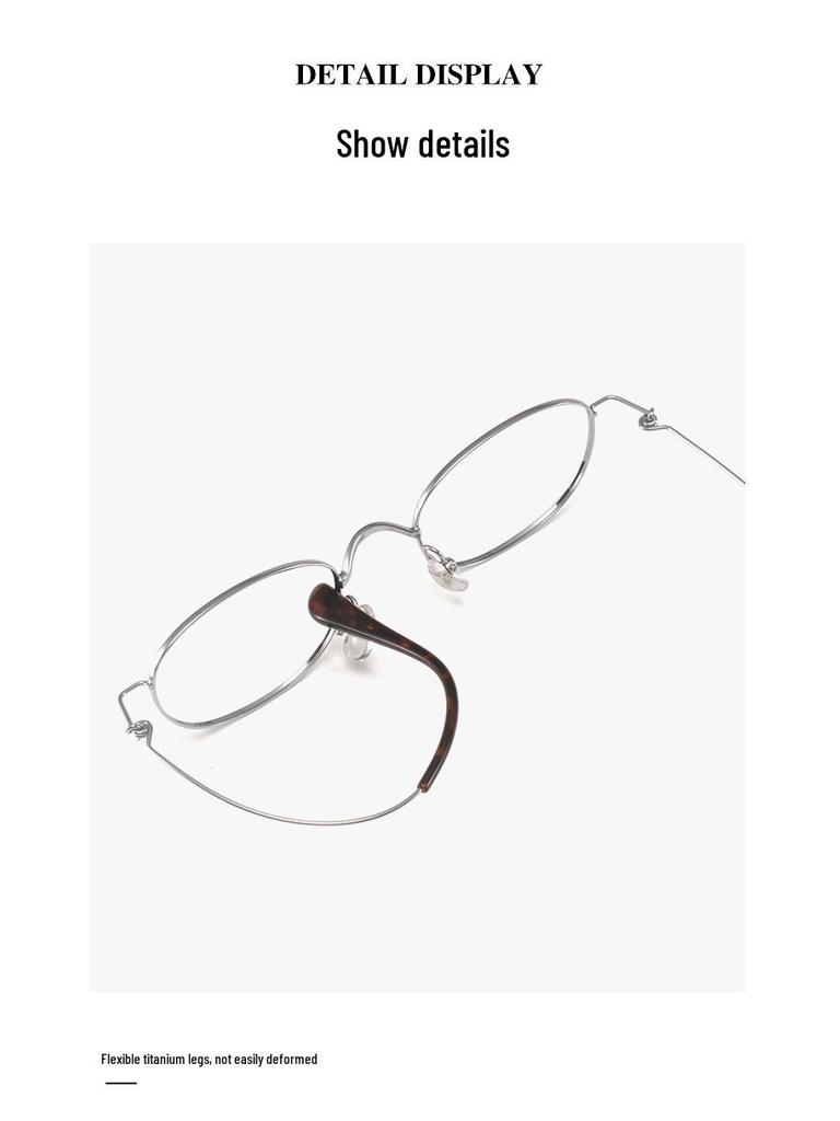 Louis Oval Pure Titanium Glasses - Small Frame, Screwless 47 Mm, High-End Nerd Style, Cold Aesthetic