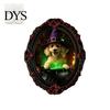 Wooden Animal Frame Ornament Halloween Pet Photo Decoration, with Adhesive Dot, Witch Hat Cat Dog Holiday Decoration Decor, Retro for Home Office