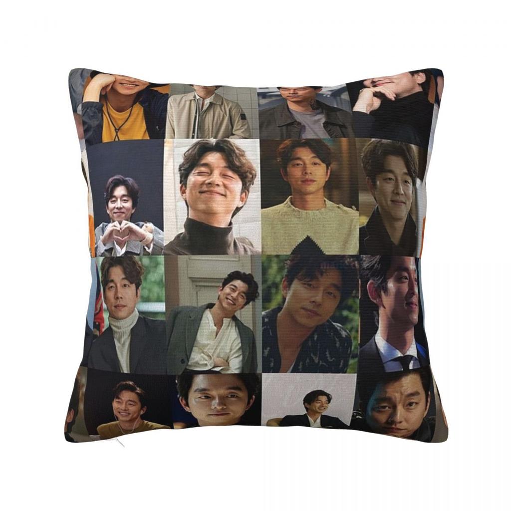 Gong Yoo Square Pillowcase Pillow Cover Polyester Cushion Zip Decorative Comfort Throw Pillow for Home Living Room