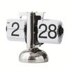 Vintage European Flip Clock Small Balance Automatic Single Leg Table Desk Craft Clock for Home Living Room