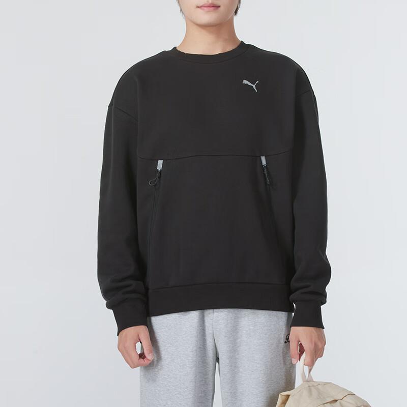 Puma Round Neck Casual Sports Long Sleeve Sweatshirt Men Sweatshirt Black 629736-01