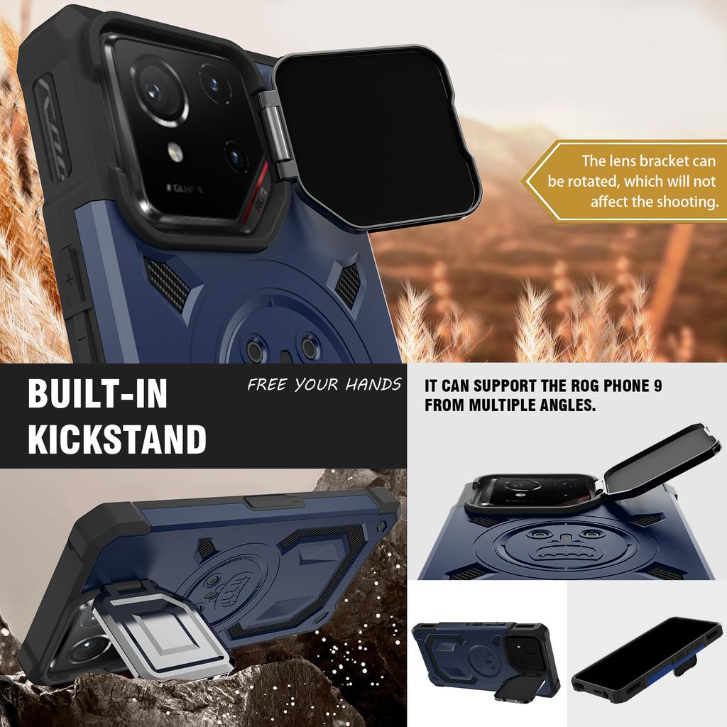 Funda para Teléfono Asus ROG Phone 9 Pro Soporte de Protección para Lente ROG Phone 8 9FE Armadura Funda Protectora Anticaídas