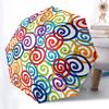 Geometric Gold Pattern Folding Umbrella Fashion Auto-Open 8 Iron Ribs Plastic Handle Foldable Sunshade Perfect Christmas Gifts