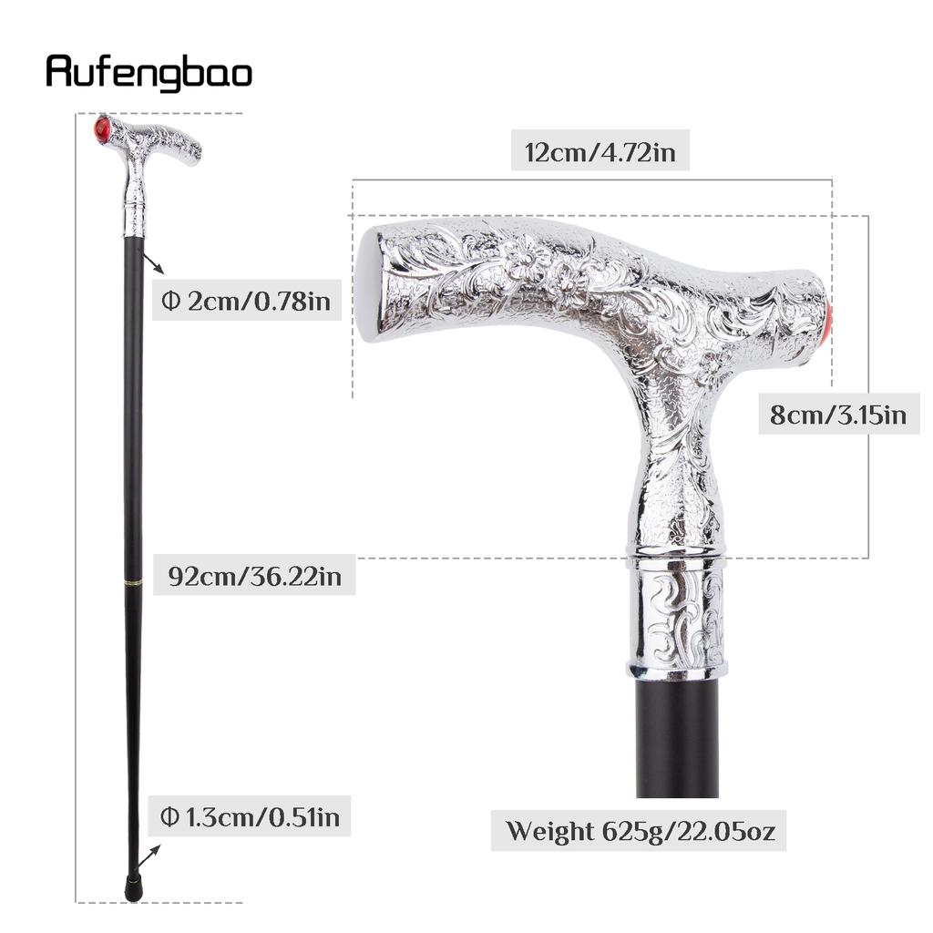 Röd Diamant Vit Blomma Boll Modekäpp Dekorativ Käpp Cospaly Vintage Fest Modesticka Kräkla 92cm