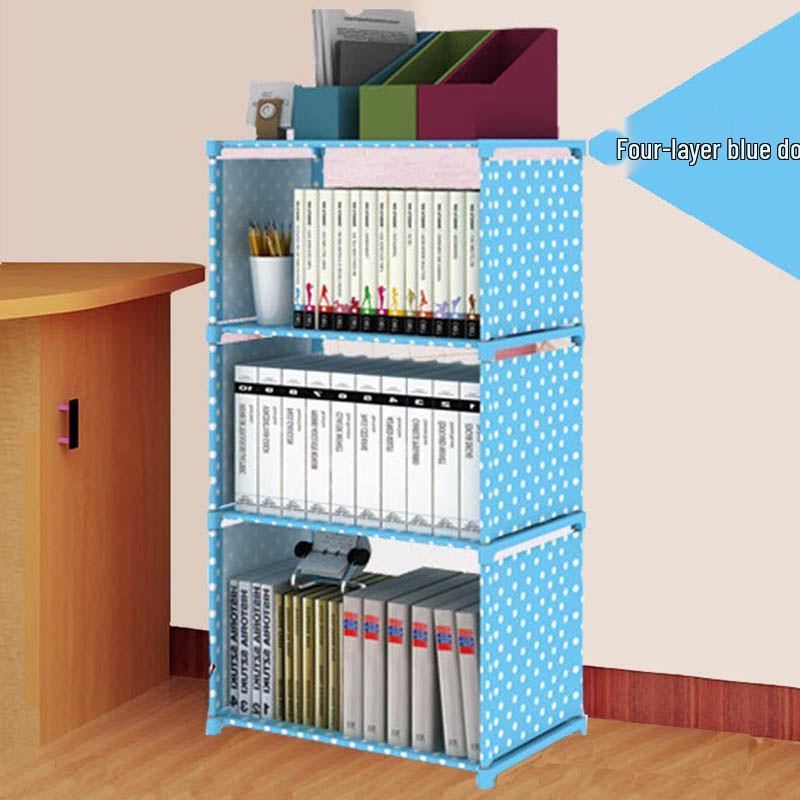 Large Combination Bookshelf: Floor-Standing Storage Rack with Desktop Steel Pipe Shelves for Kids