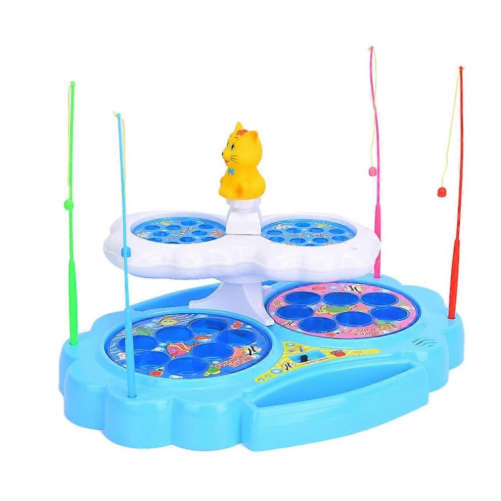 (As show, One size) Electric Fishing Platform Rotating Multi-Purpose Fish Pond Parent-Child Interaction Toys