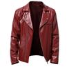Autumn and Winter Men's Leather Jacket European and American Fashion Casual Lapel Cable-stayed Locomotive Pu Leather Jacket Jacket