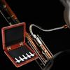 Portable Bassoon Reed Organizer Case Portable Wood Storage Box Reed Holder Protective Case Wood Texture for 5 Reed