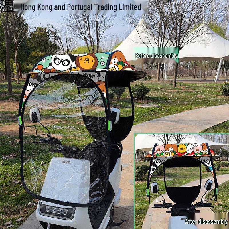 Stříška na elektrokolo: Plážový přístřešek odolný proti dešti a větru