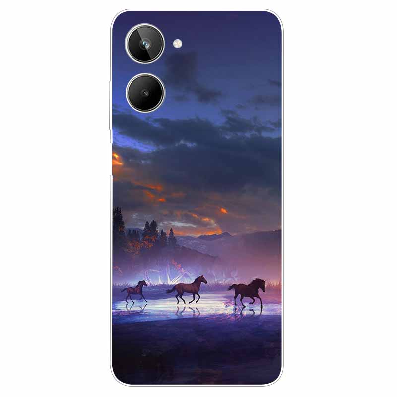 For Realme 10 4G Case 6.4'' Soft TPU Cats Lions Protection Silicone Phone Covers for Realme 10 Case 2022 Clear Realme10 RMX3630