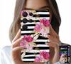 Etui Do Samsung Galaxy S25 Ultra - Kwiatki W Czarno - Białe Paski Wzory