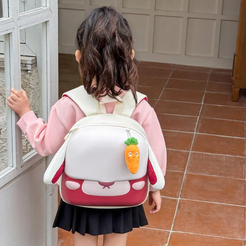 Cartoon Adorable Bunny Kids Backpack Lightweight Oxford Cloth For Boys And Girls