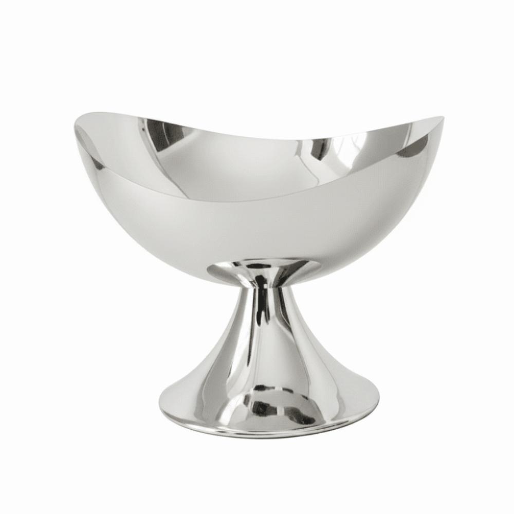 Multi-purpose 2 Sizes Metal Fruit Tray Silver Smooth Snack Storage Tray Modern Durable Pedestal Fruit Plate Home Storage Decor