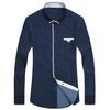 Business Men Dot Plaid Print Turndown Collar Long Sleeve Button Shirt Blouse Top