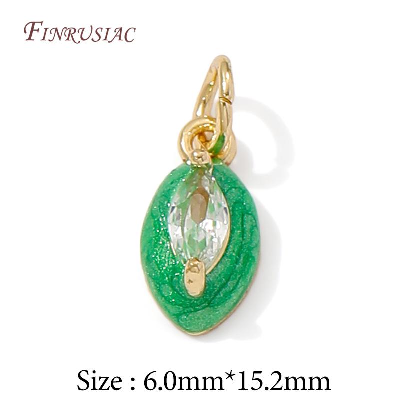 14K Gold Plated Enamel Charms with CZ Crystal,Heart Moon Pendant For DIY Jewelry Making,DIY Bracelet Necklace Earring Supplies