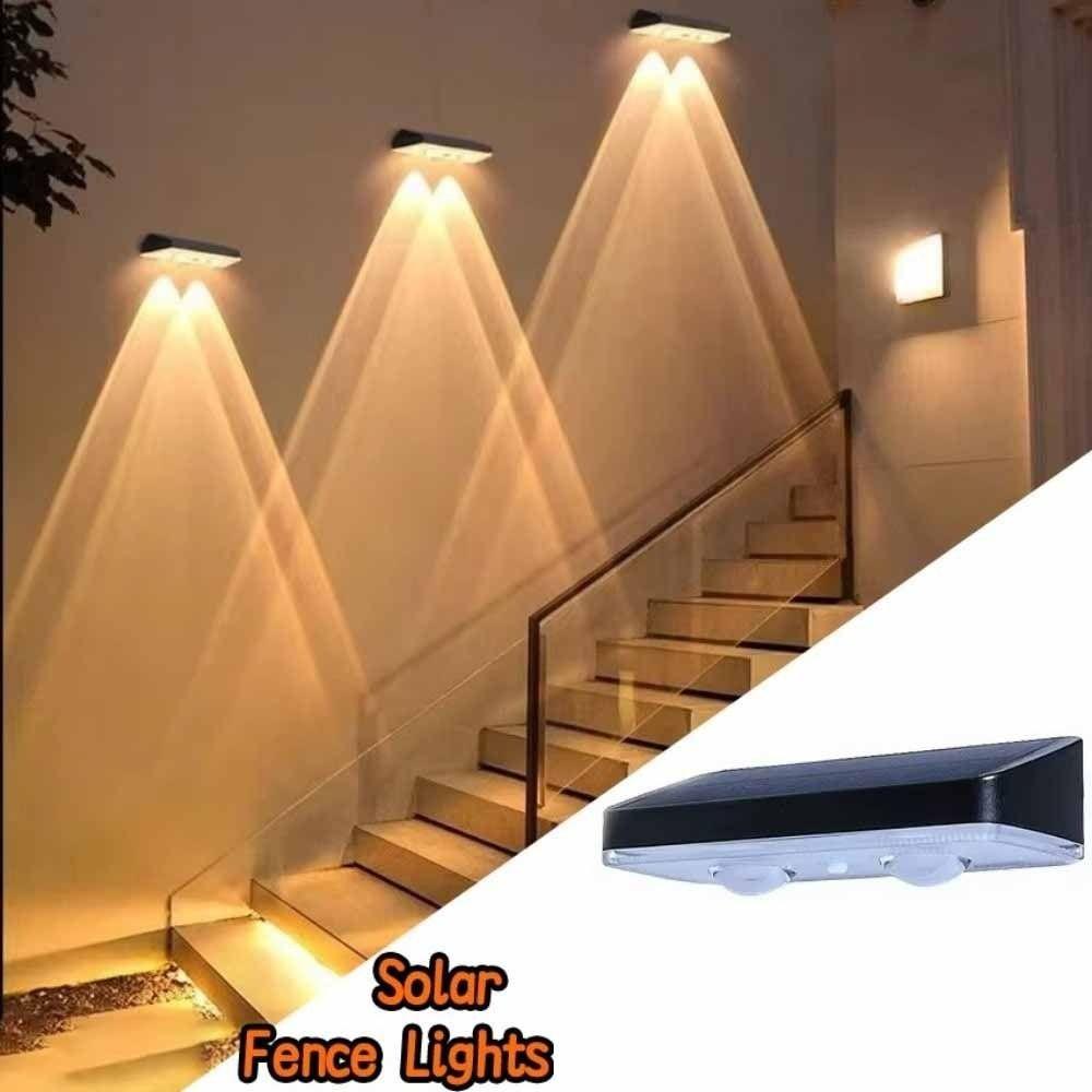 Dimmable Panel Solar Fence Lights Waterproof Solar Deck Light Solar Wall Light  Backyard Garden