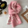 Double-Sided Bowknot Knitted Scarf Thickened Cashmere Scarves New Winter Wool Scarf  Women
