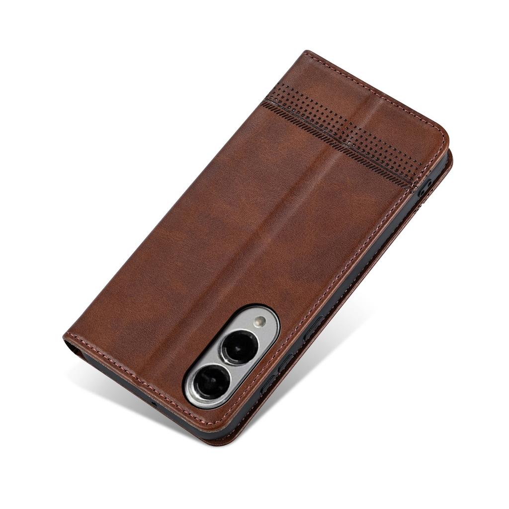 AZNS For Samsung Galaxy S25 Edge Case Cowhide Texture PU Leather Wallet Phone Cover