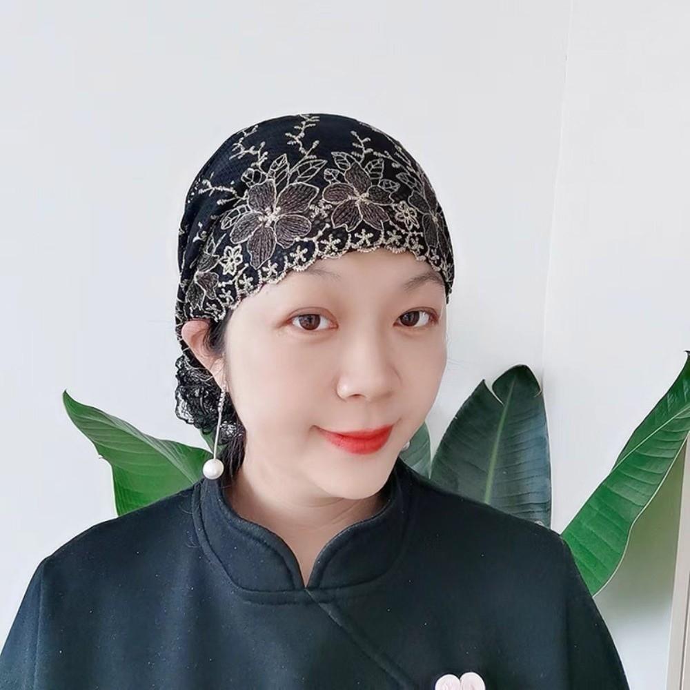 Soft Elastic Curly Hair Hat Breathable Elderly Beauty Cap Beauty Lace Curling Hat  All-match