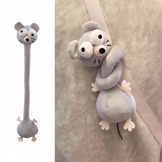 Yousheng Long Neck Animal Plush Keychain Soft Stuffed Dog Cat Frog Rat Pendant Plush Bags Backpacks Charm Birthday Gift for Animal Lovers