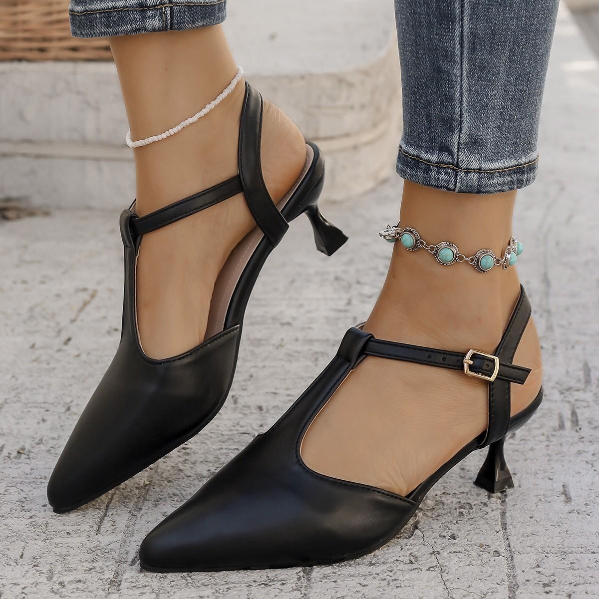 

Модные Сексуальные Женские Сандалии с Острым Носком, Неглубокие, на Среднем Каблуке, Элегантные Официальные Туфли-Лодочки, Тренд 2025, Модные Весенние Туфли для Вечеринки, Женские Туфли 43