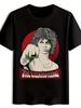 T-shirt The Lizard King Graphique - T-shirt d'été décontracté noir avec fond rouge
