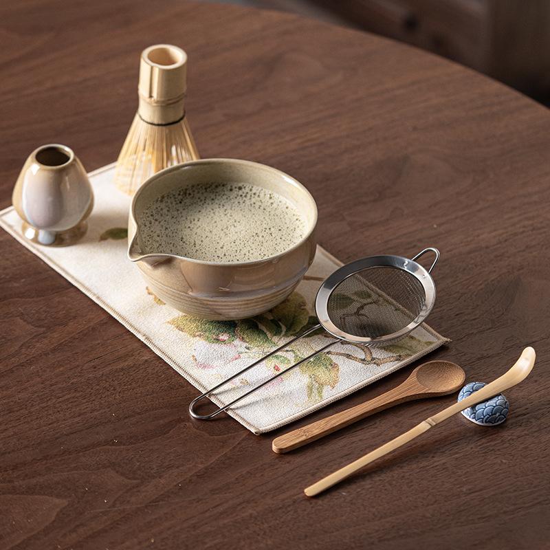 Japanese Matcha Set with Ceramic Bowl Bamboo Matcha Whisk and Tea Scoop for Tea Lovers Gifts Tea-making Tools Accessories