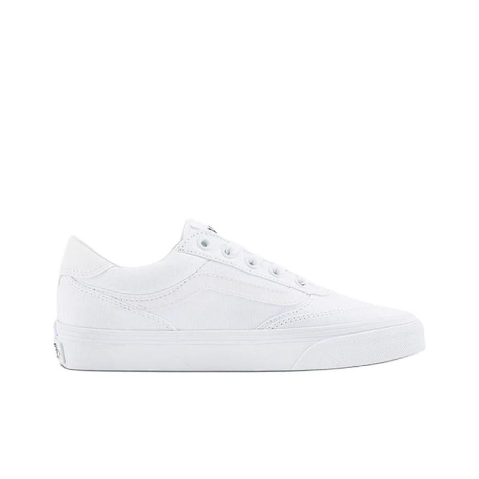 Vans Brooklyn LS Clásico Cómodo Antideslizante Duradero Zapatillas de Skate de Caña Baja Mujer Zapatilla Blanca VN000D7UWWW