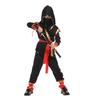 3-12Y Kids Ninja Samurai Cosplay Costume with Red Sword and Fork Full Set Japanese Warrior Cosplay Halloween Dress Up Costume