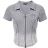 Women's 2025 Summer Distressed V-Neck Slim Fit Short T-Shirt