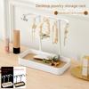 Jewelry Organizer Stand for Necklace Earring Bracelet, Makeup Table Accessories Holder with Wood Tray, Desktop Storage Rack