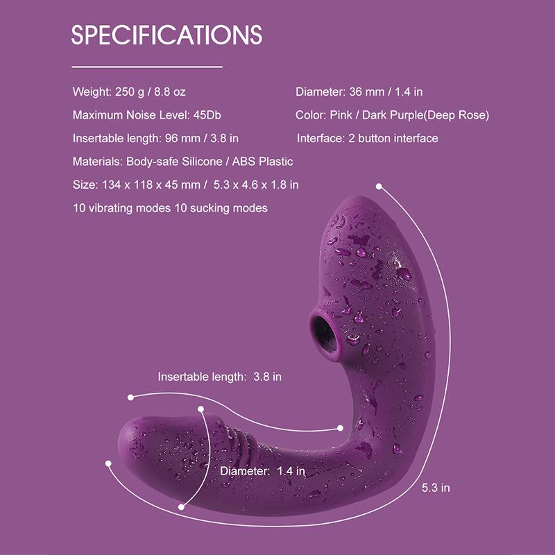 2 In 1 Sucking Dildo Vibrator 10 Speed Vibrating Sucker Oral Sex Suction Nipple Clitoris Stimulator Erotic Sex Toy for Women 18+